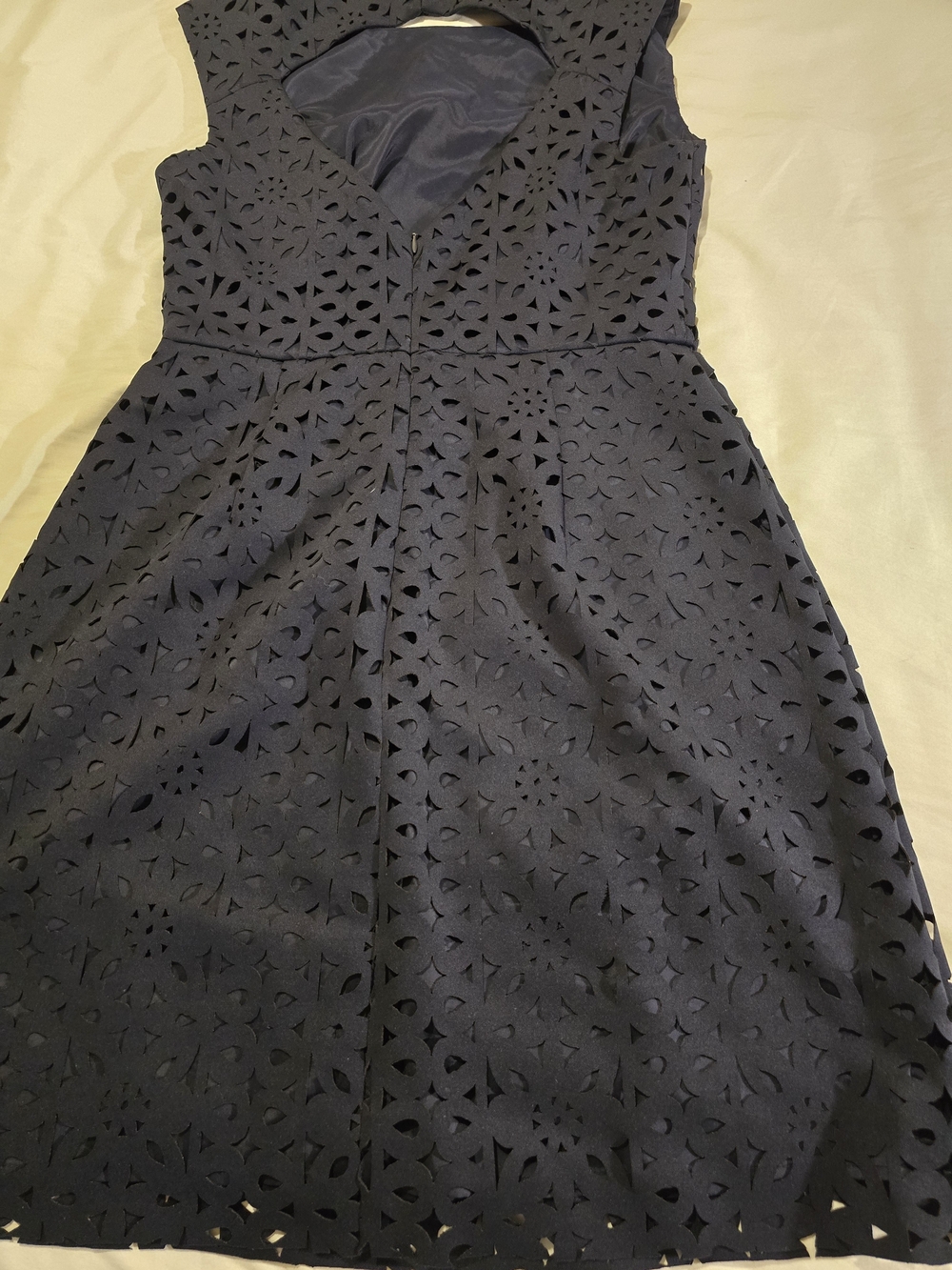 Trina Turk Navy Laser-Cut Asymmetrical Dress Size 6 - Picture 12 of 12